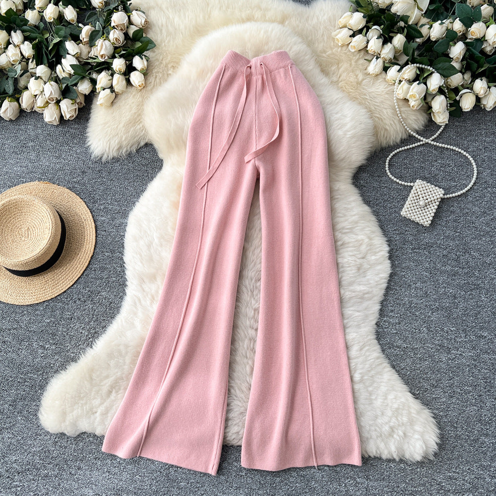 Soft And Chewy Knit Wide-leg Pants