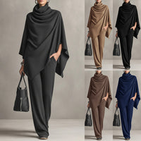 Womens Cloak Top And Wide-leg Pants Two-piece Set