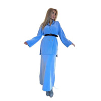 New Double-breasted Button Sweater Jacket And Sheath Skirt Set