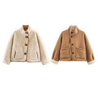 Womens Stylish Versatile Reversible Thermal Jacket