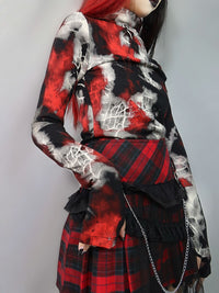 Women's Gloves Gothic Cobweb Dark Punk High Collar Base Shirt