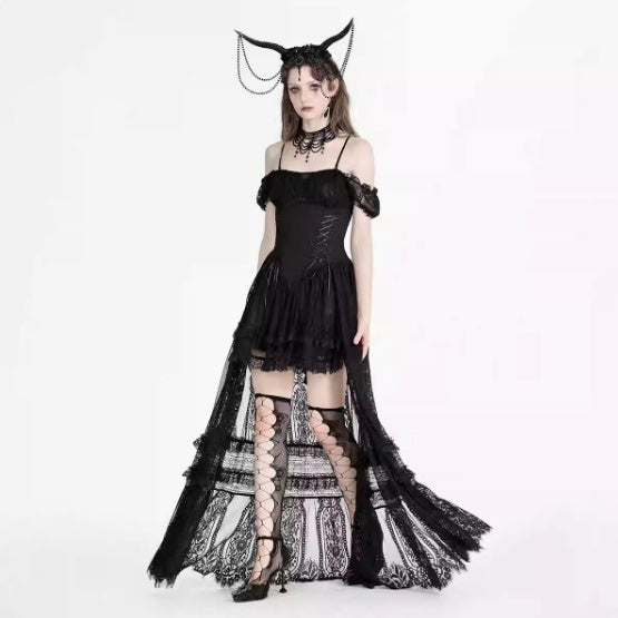 Elegant Retro Romantic Lace Noble Gothic Dress